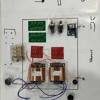 Laid-out electronic components and wiring for a custom prototype assembly