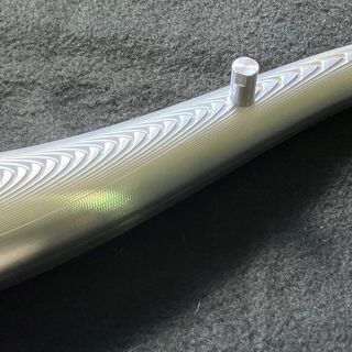 Machined aluminium robotic component with mounting points and threaded shaft