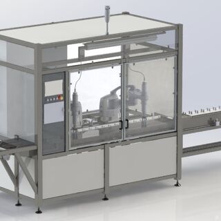 3D render of automated filling machine designed and engineered by TF Design