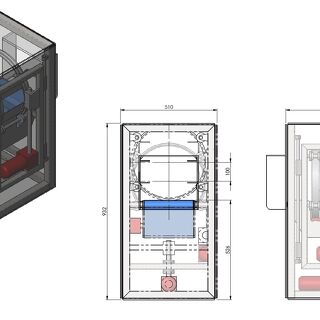 Technical drawing of compact machinery layout for engineering planning by TF Design