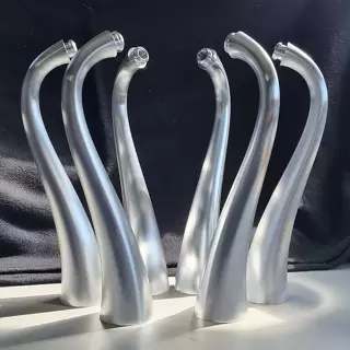 Curved aluminium tubes engineered and manufactured for custom industrial use by TF Design