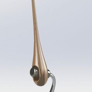 3D render of sculptural robotic arm concept combining form and function
